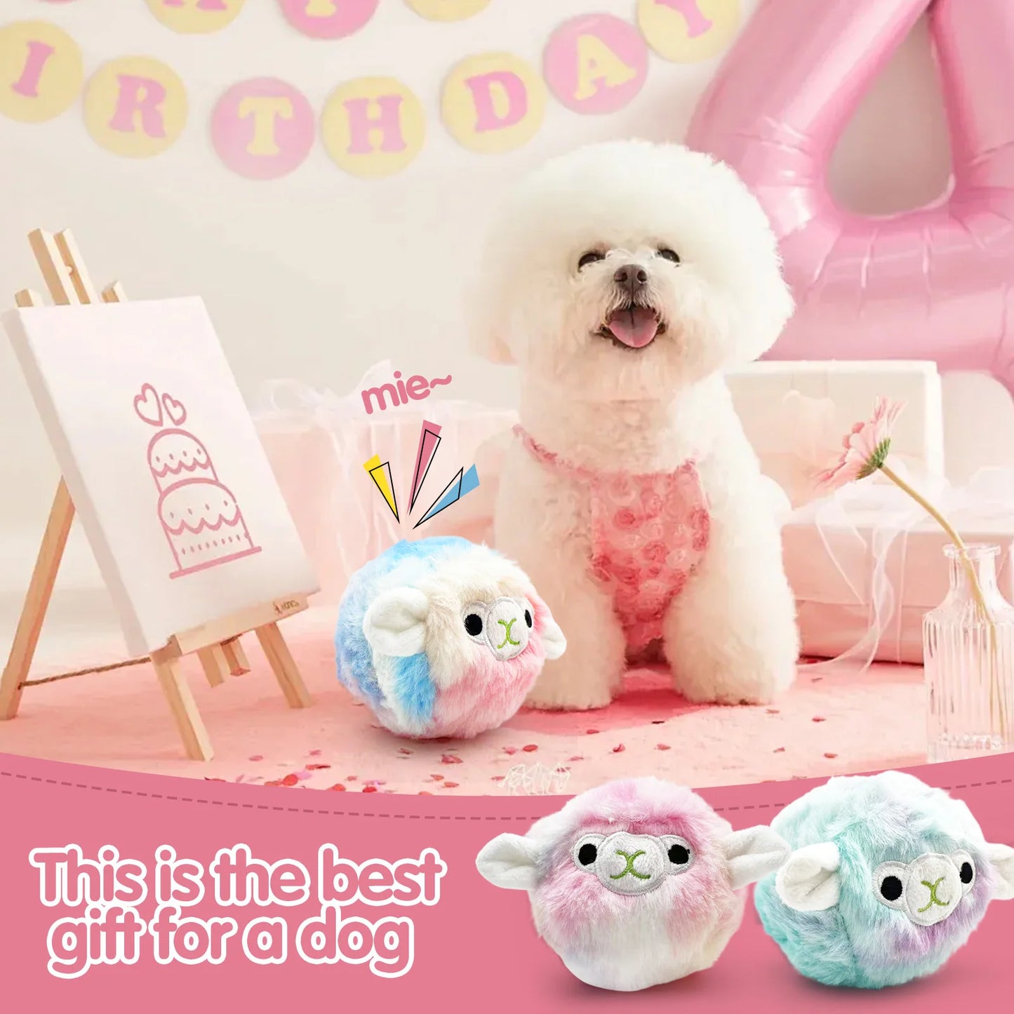 Pet dog toys, plush prickly balls, squeaking sounds, cute alpaca teeth grinding, accompanying various dogs of all sizesPlush Alpaca Play Ball™