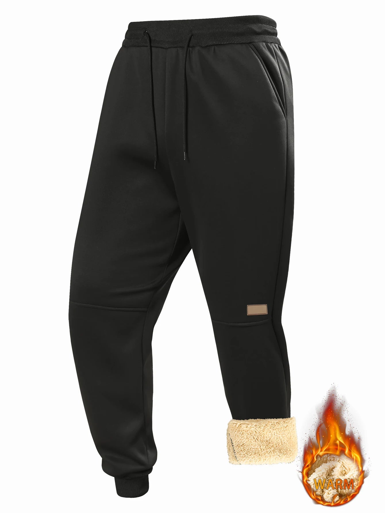 Pants for men in autumn and winter, thickened with fleece for outerwear, casual pants, warm lamb wool sports sweatpants