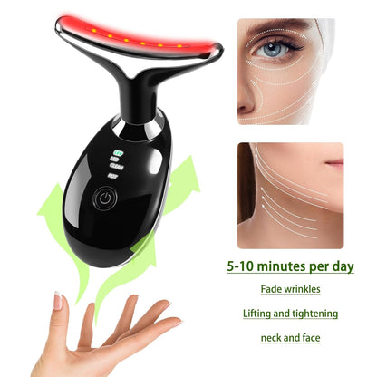 7-In-1 Red-Light-Therapy-For-Face and Neck, Face Neck Massager for Daily Skin Care Routine, Skin Care Tool
