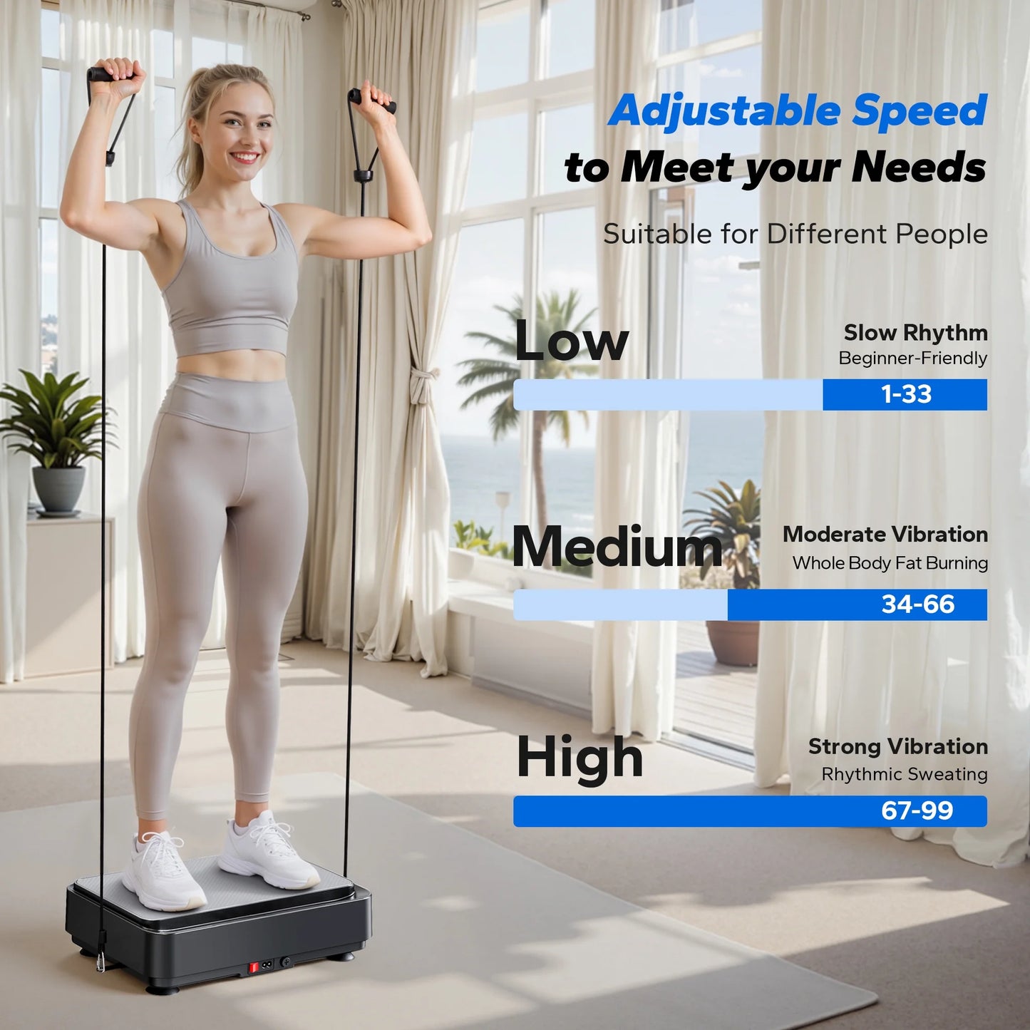 Vibration Plate Exercise Machine Mini for Lymphatic Drainage Whole Body Shaker Weight Loss for Women Men Seniors