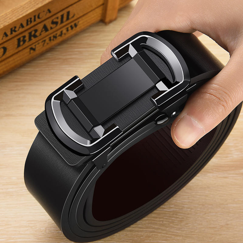 Style Belt Black Pu Leather Strap Male Waistband Automatic Buckle Belts Men Top Quality Girdle Belts