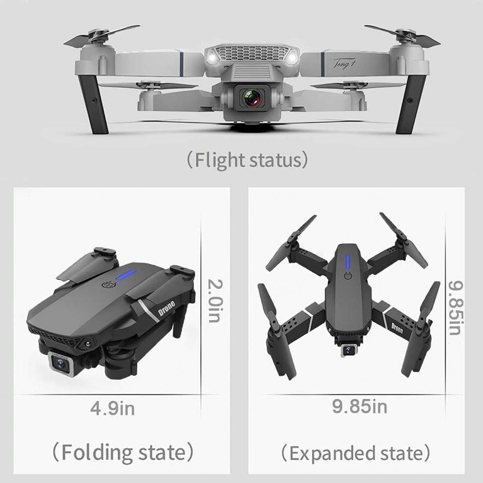 Factory Wholesale E88 Pro Drone 13 Minutes Flying Long Range 4K Dual Camera Portable Small Foldable RC Drone Hot Sales