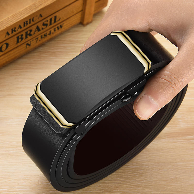 Style Belt Black Pu Leather Strap Male Waistband Automatic Buckle Belts Men Top Quality Girdle Belts