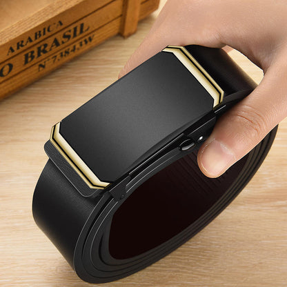 Style Belt Black Pu Leather Strap Male Waistband Automatic Buckle Belts Men Top Quality Girdle Belts