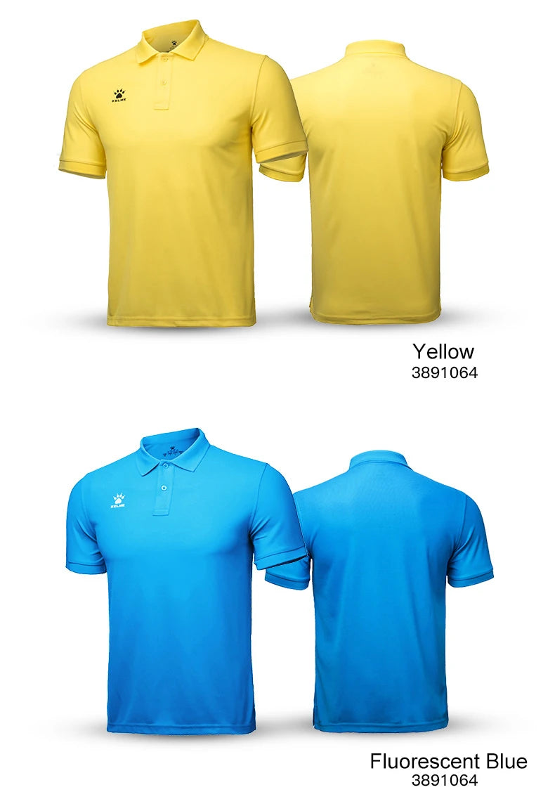 Kelme Men's Casual Polo Shirt, Daily Training Collar T-shirt, Outdoor Running Breathable Short Sleeved Quick Drying Yoga Suit
