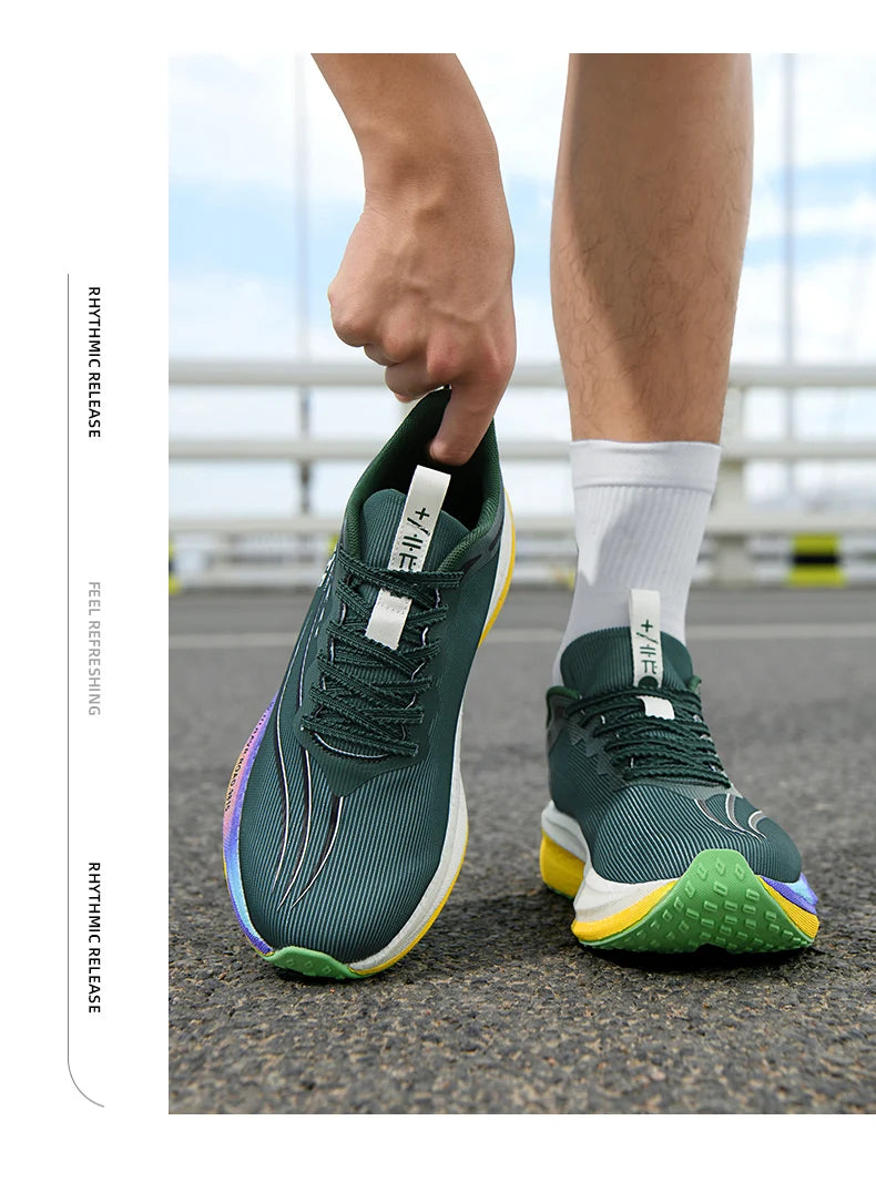 Men Running Shoes Carbon Plate Marathon Speciality Sports Breathable Lightweight Women's Comfortable Nonskid Leisure Sneakers