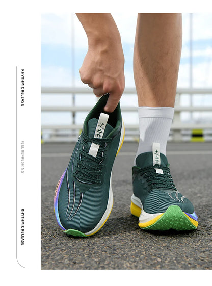 Men Running Shoes Carbon Plate Marathon Speciality Sports Breathable Lightweight Women's Comfortable Nonskid Leisure Sneakers