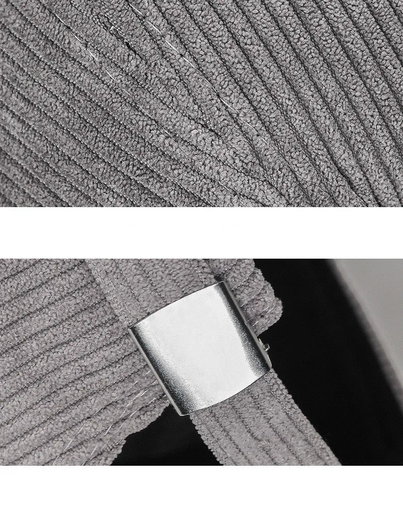 Autumn and winter corduroy brimless casual hat, personalized yuppie hat, men's and women's striped velvet melon skin hat