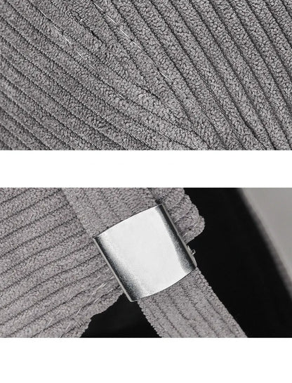 Autumn and winter corduroy brimless casual hat, personalized yuppie hat, men's and women's striped velvet melon skin hat