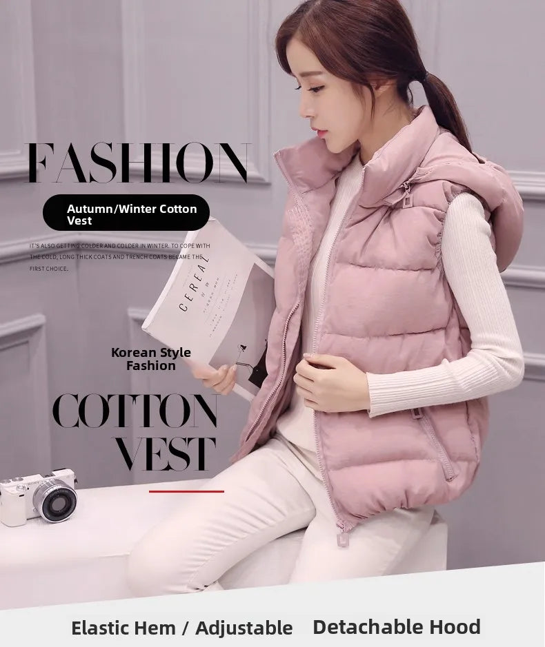 ort Padded Vest Women's Sle Quilted Jaet Slim Fit ex Zipper Closure Cotton Polyester Blend Autumn Winter Outerwear