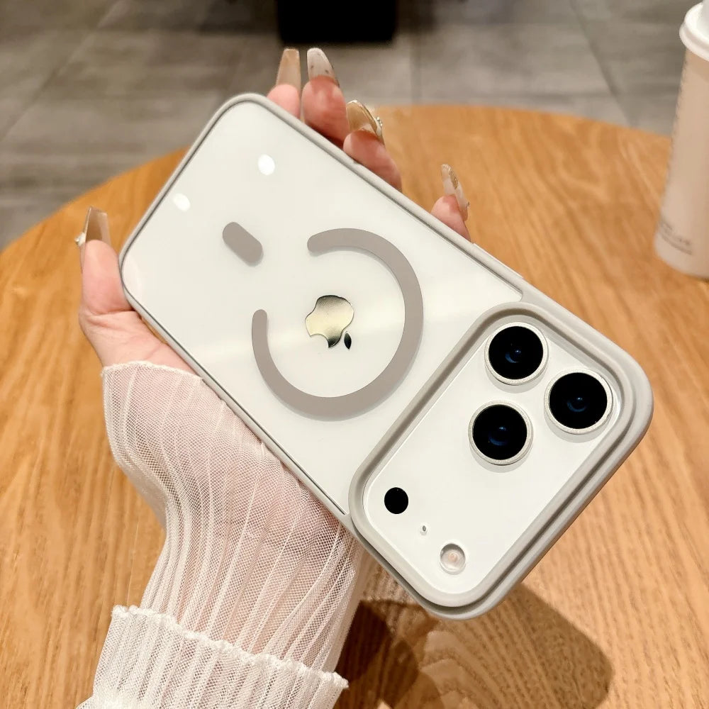 Armor for Magsafe Case for iPhone 17 Air 16 15 14 Pro Max 13 12 Mini 11 X XS MAX XR 7 8 Plus Soft+Hard Acrylic Transparent Cover