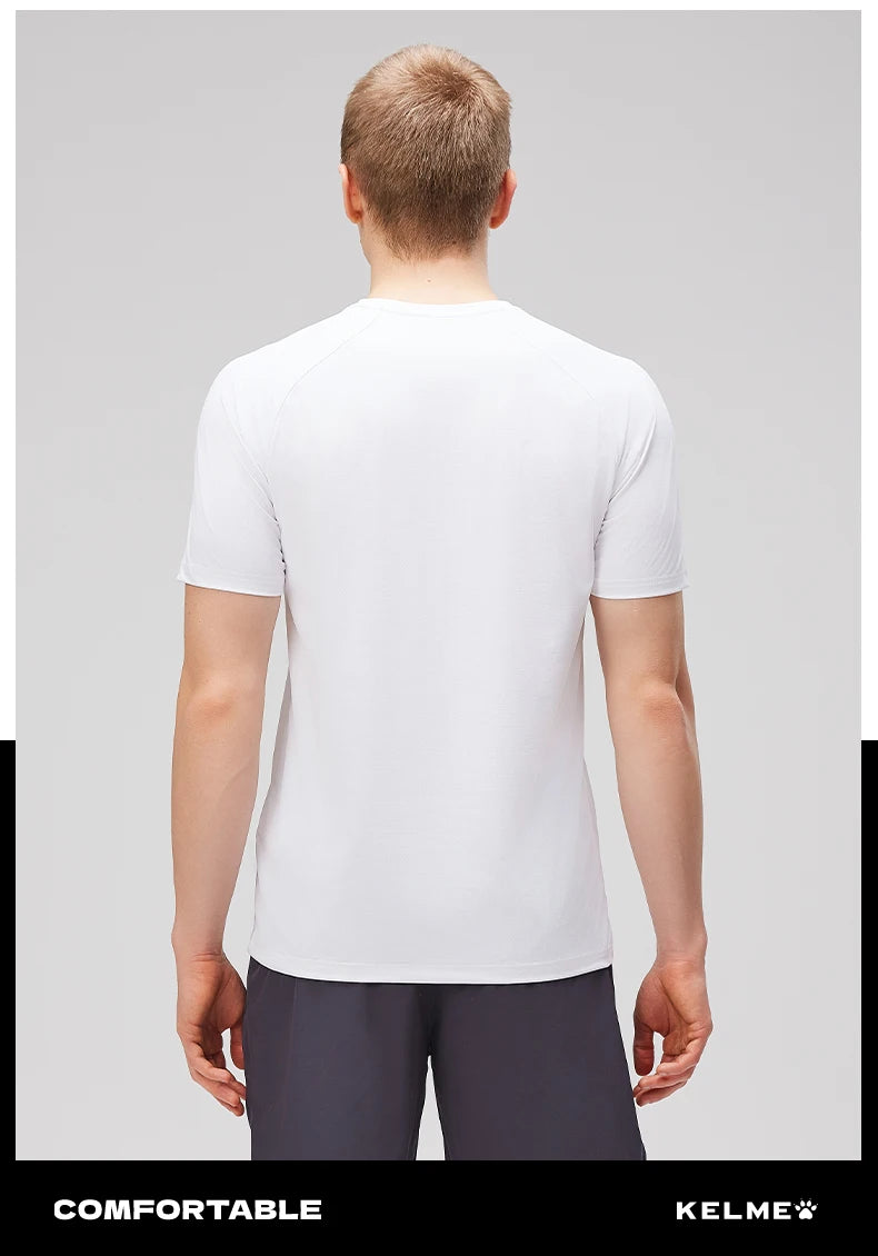 Kelme Men's Sports Tops Quick-drying Fitness Clothes Outdoor Running Breathable Short-sleeved Soccer Basketball T-shirt