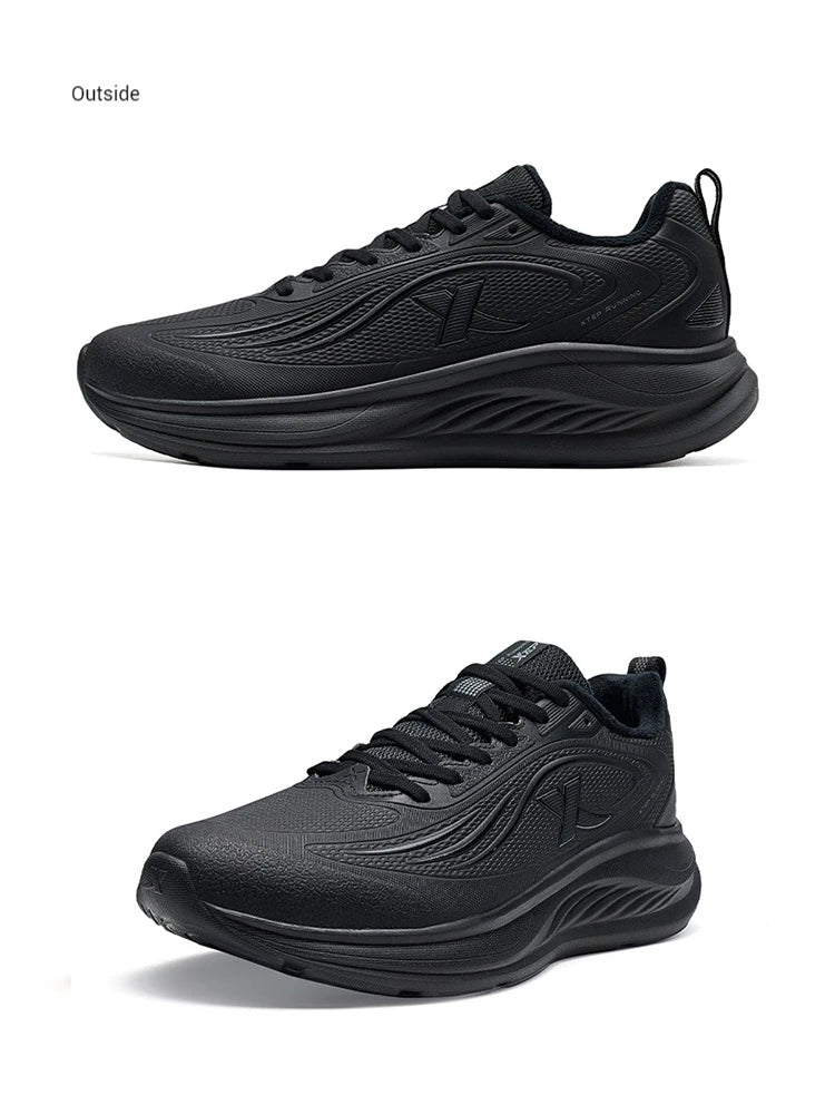 Xtep Running Shoes For Men 2024 Winter Stability Cushioning Lace Up Sports Shoes Keep Warm Jogging Soft Sneakers 876419370035