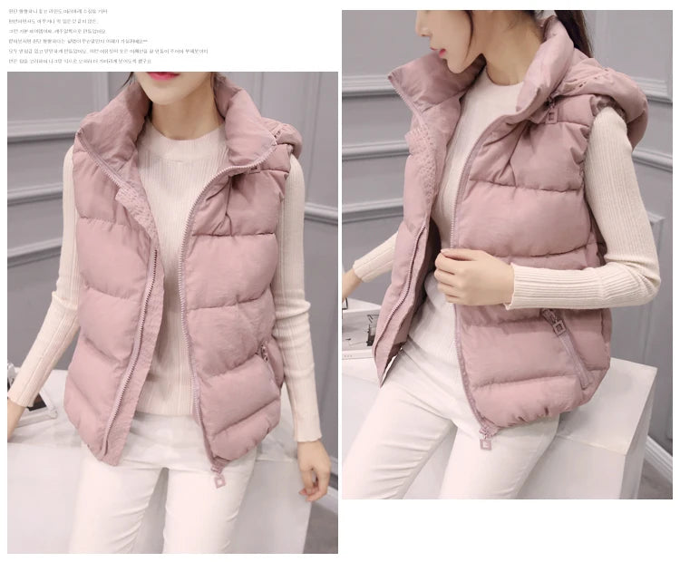 ort Padded Vest Women's Sle Quilted Jaet Slim Fit ex Zipper Closure Cotton Polyester Blend Autumn Winter Outerwear