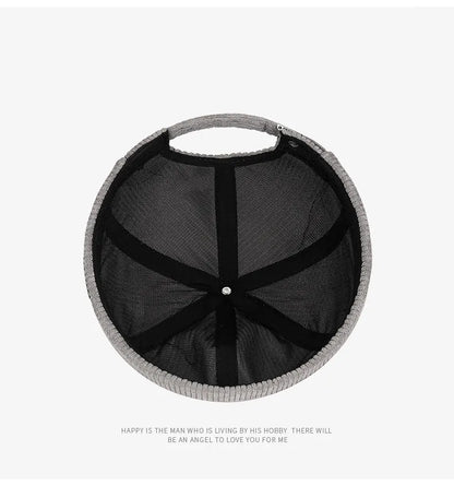 Autumn and winter corduroy brimless casual hat, personalized yuppie hat, men's and women's striped velvet melon skin hat