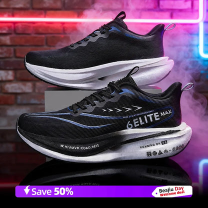 Men Running Shoes Carbon Plate Marathon Speciality Sports Breathable Lightweight Women's Comfortable Nonskid Leisure Sneakers