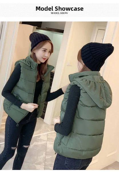 ort Padded Vest Women's Sle Quilted Jaet Slim Fit ex Zipper Closure Cotton Polyester Blend Autumn Winter Outerwear