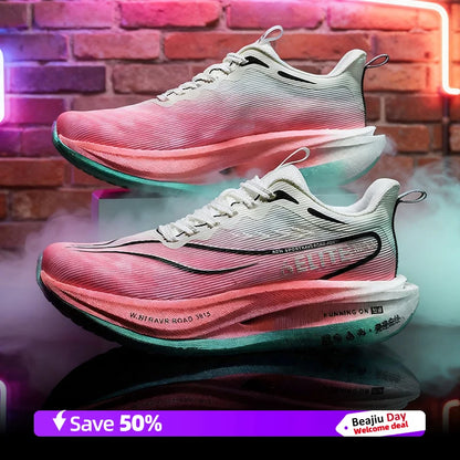 Men Running Shoes Carbon Plate Marathon Speciality Sports Breathable Lightweight Women's Comfortable Nonskid Leisure Sneakers