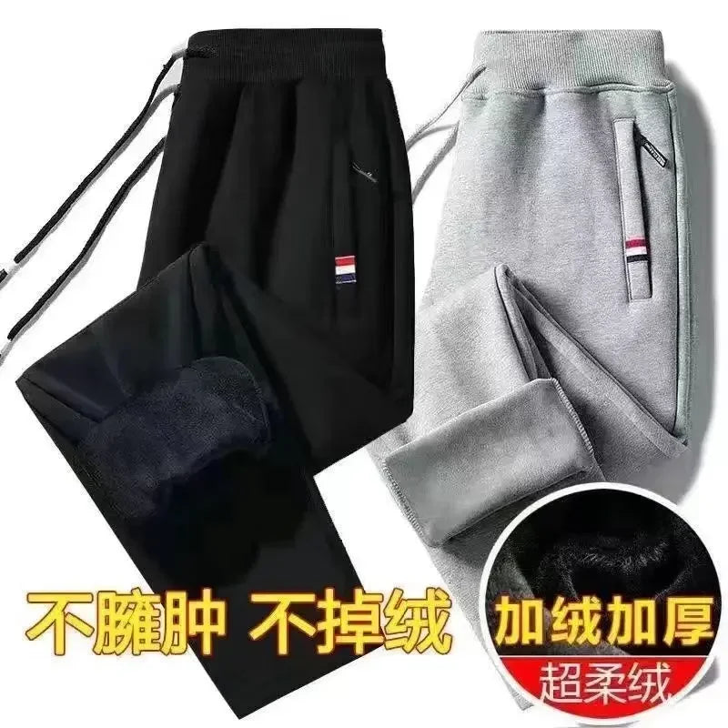 2024 Autumn Winter Plush Thickened Sports Pants for Men  Warm Casual Joggers Pants Loose Leggings for Men Sweatpants
