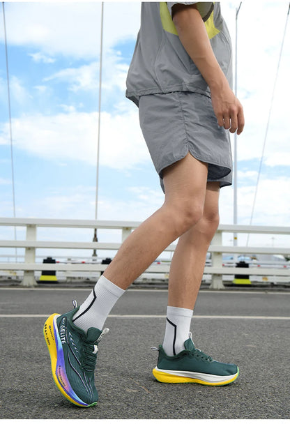 Men Running Shoes Carbon Plate Marathon Speciality Sports Breathable Lightweight Women's Comfortable Nonskid Leisure Sneakers