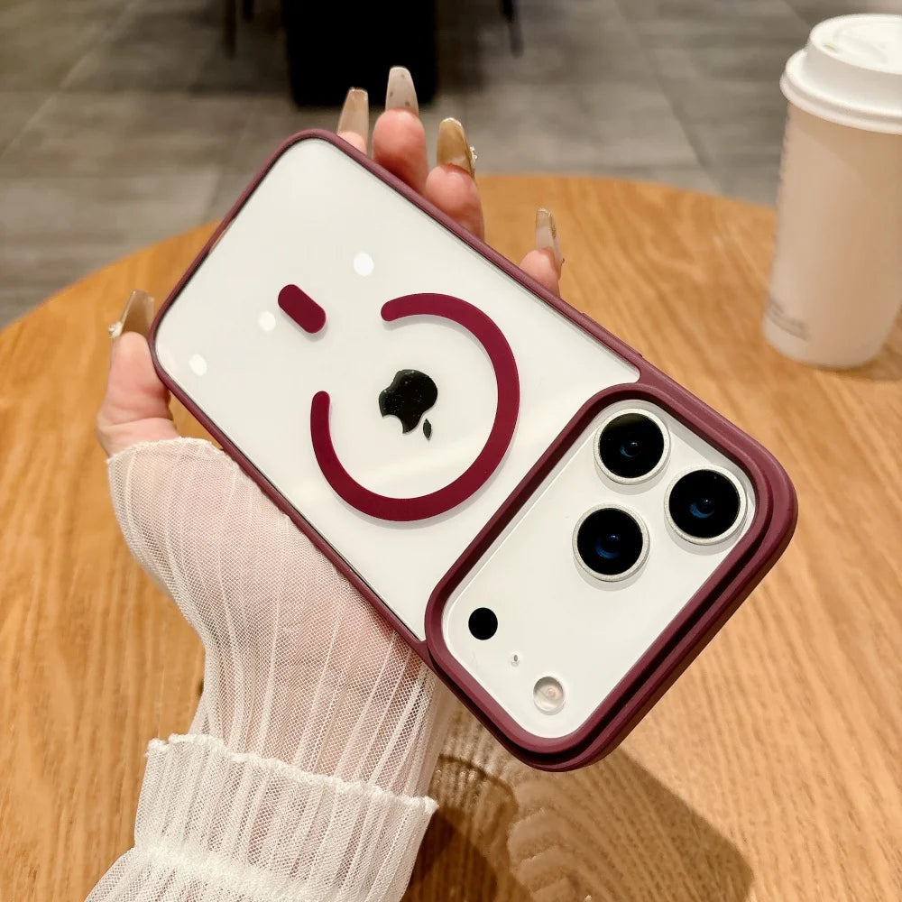 Armor for Magsafe Case for iPhone 17 Air 16 15 14 Pro Max 13 12 Mini 11 X XS MAX XR 7 8 Plus Soft+Hard Acrylic Transparent Cover