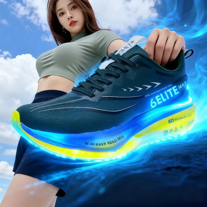 Men Running Shoes Carbon Plate Marathon Speciality Sports Breathable Lightweight Women's Comfortable Nonskid Leisure Sneakers