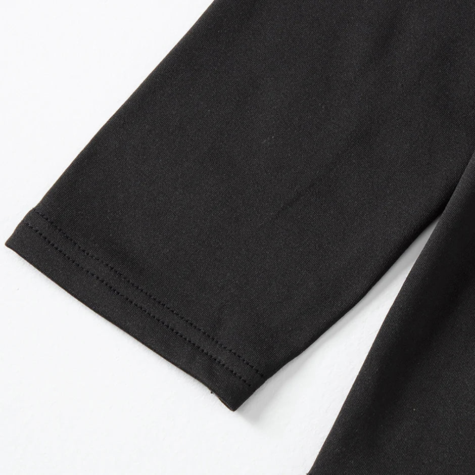 2/4 Pcs Autumn/Winter Men's Black Long sleeved Pants Underwear Set Youth Fitness Running Base Sports Shirt Casual Stretch Pants