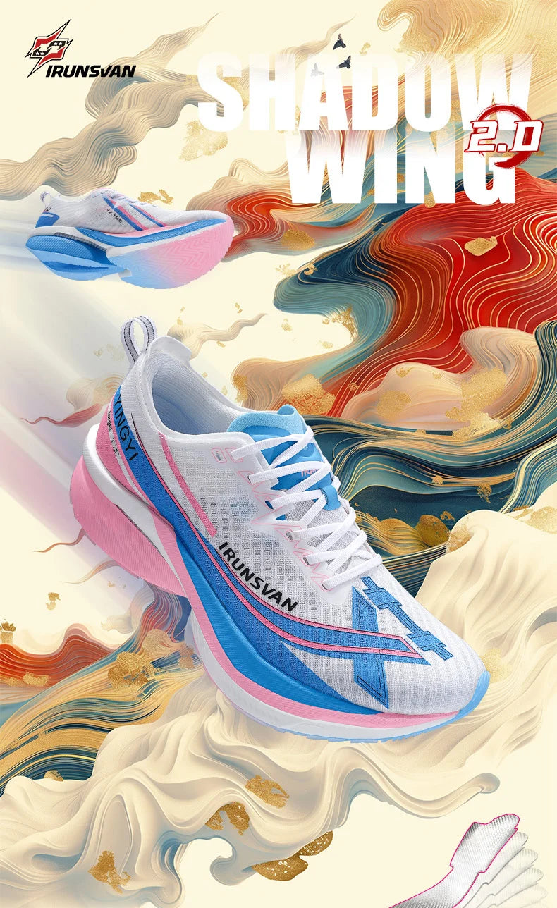 IRUNSVAN  Shadow Wing 2.0 Professional Training Racing Running Lightweight Carbon Plate Men Cushioning Shock