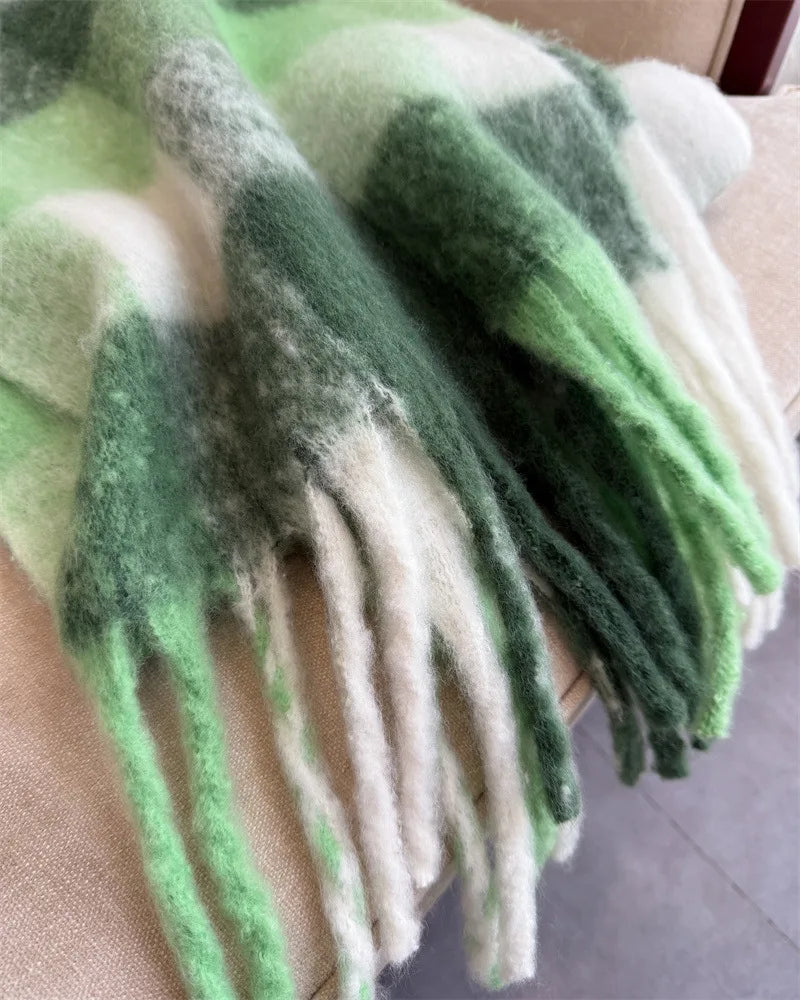 2025 NEW Luxury Cashmere Women Plaid Scarf Winter Warm Shawl and Wrap Bandana Pashmina Long Tassel Female Foulard Thick Blanket