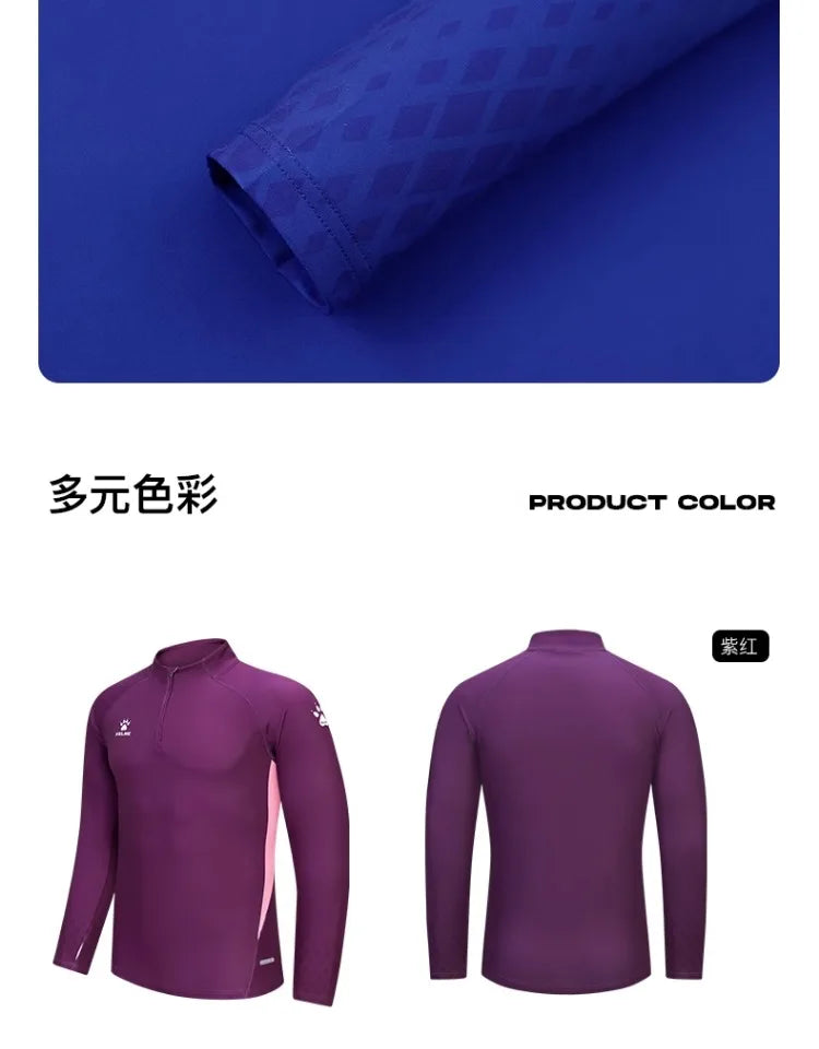 Kelme Sports Hoodie Half Zip Running Long Sleeved Men's Autumn And Winter Fitness Jacket Football Training Suit Running