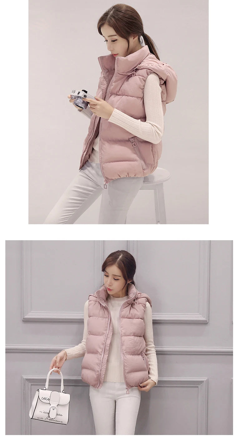 ort Padded Vest Women's Sle Quilted Jaet Slim Fit ex Zipper Closure Cotton Polyester Blend Autumn Winter Outerwear