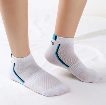 Men's Anti-Slip Boat Socks-5Pair Block Print Ankle Socks for Business & Sports, Breathable Sweat Resistant Anti-odor Comfortable