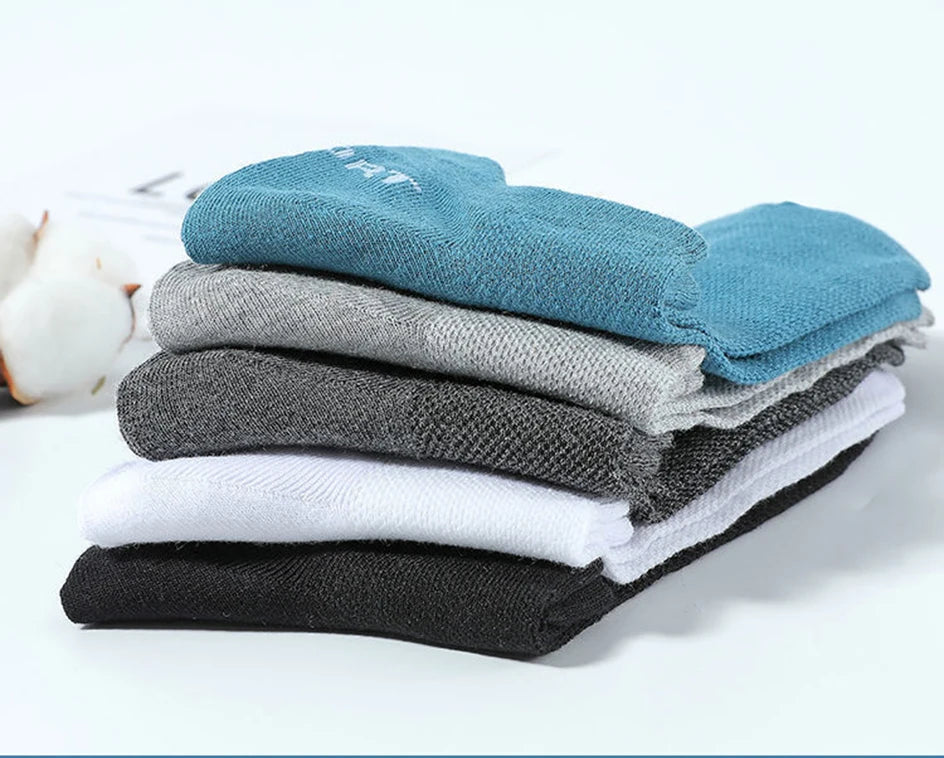 5/10 Pairs Cotton Men's Short Socks Crew Ankle Breathable Mesh Sports Casual Women Summer Low-Cut Thin Sock for Male