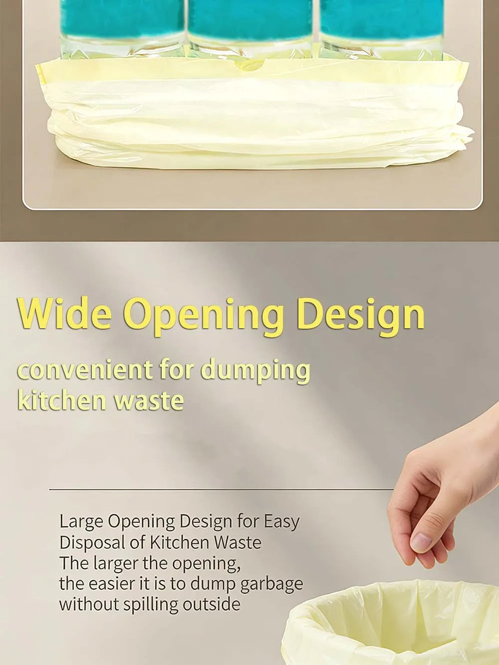 MILONG 100PCS Drawstring Trash Bags 13 Gallon Strong Large Household Portable Thickened Disposable Garbage Plastic  Waste Bags