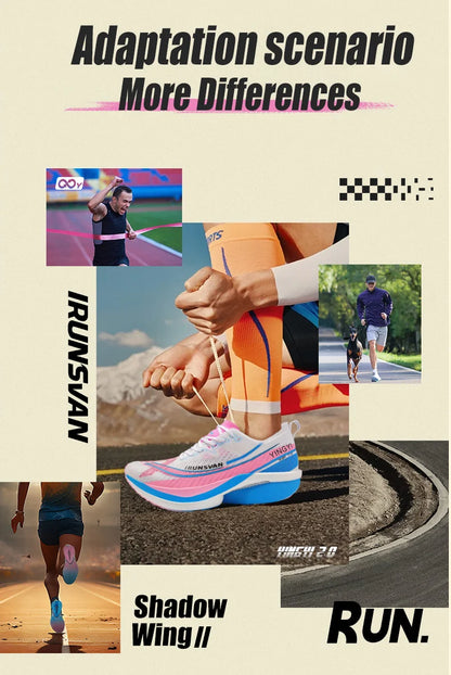 IRUNSVAN  Shadow Wing 2.0 Professional Training Racing Running Lightweight Carbon Plate Men Cushioning Shock