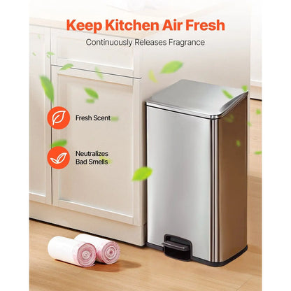 13-Gallon Drawstring Trash Bags 110 Count Extra Thick Fresh Scent Kitchen Garbage Bags for Home Kitchen Office Camping (White)