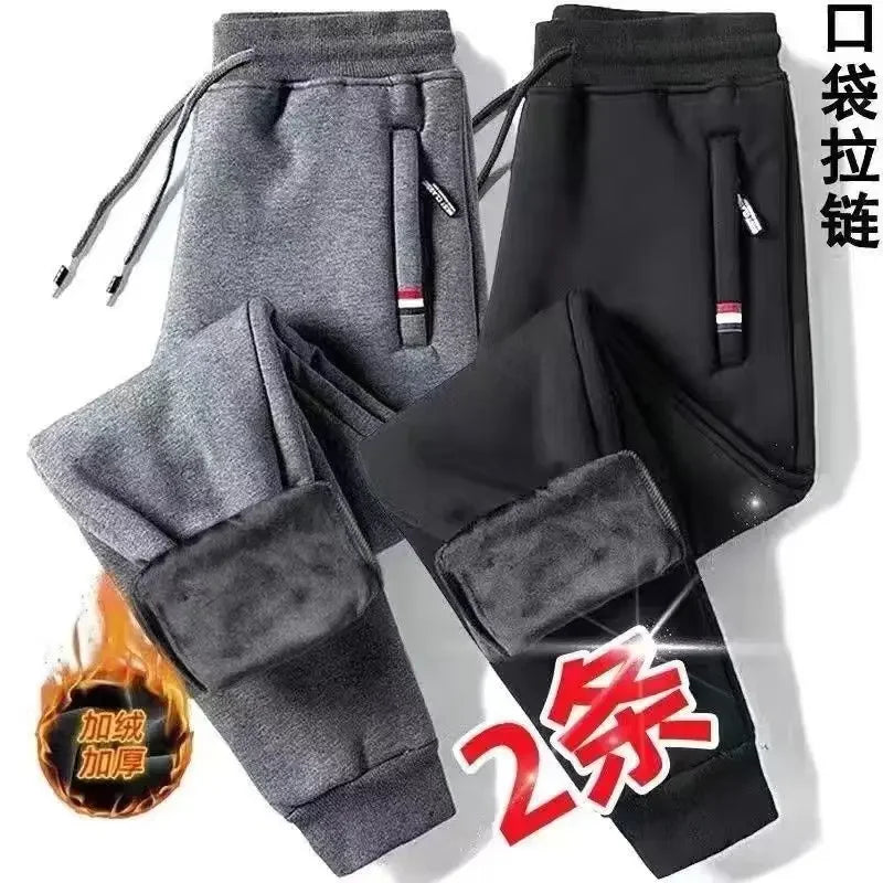 2024 Autumn Winter Plush Thickened Sports Pants for Men  Warm Casual Joggers Pants Loose Leggings for Men Sweatpants