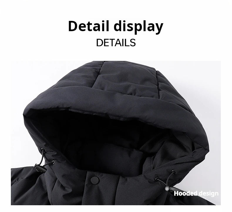 Kelme Men's Winter Windproof Training Jacket With Hooded Down-filled Insulation Outdoor Fleece-lined Thickened Coat