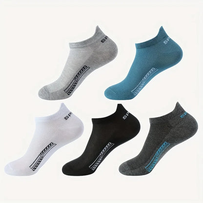 5/10 Pairs Cotton Men's Short Socks Crew Ankle Breathable Mesh Sports Casual Women Summer Low-Cut Thin Sock for Male