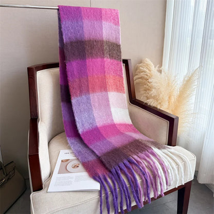 2025 NEW Luxury Cashmere Women Plaid Scarf Winter Warm Shawl and Wrap Bandana Pashmina Long Tassel Female Foulard Thick Blanket