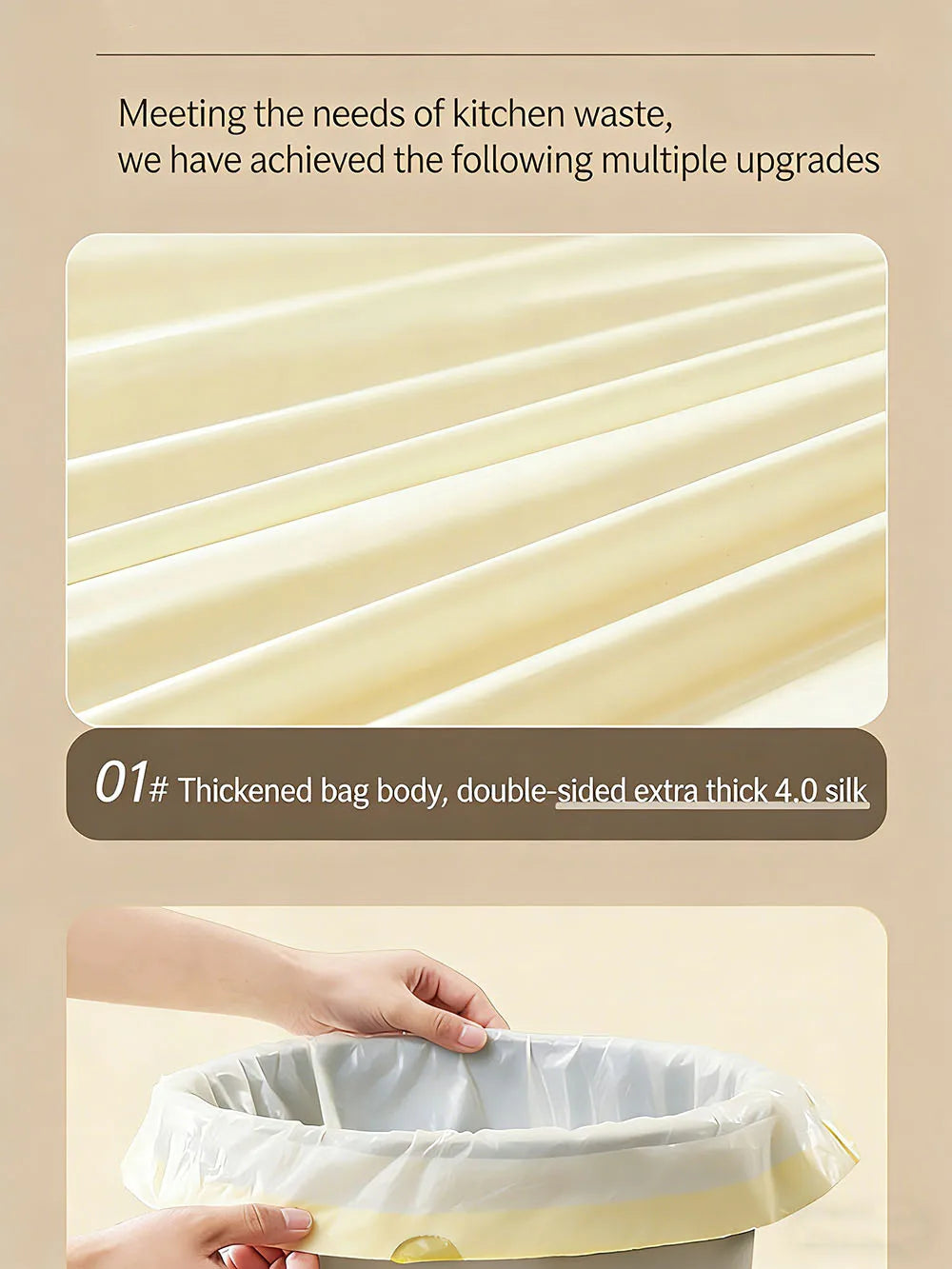 MILONG 100PCS Drawstring Trash Bags 13 Gallon Strong Large Household Portable Thickened Disposable Garbage Plastic  Waste Bags