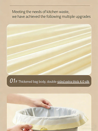 MILONG 100PCS Drawstring Trash Bags 13 Gallon Strong Large Household Portable Thickened Disposable Garbage Plastic  Waste Bags