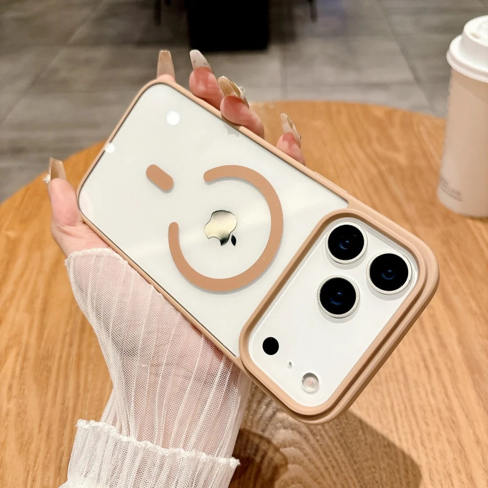 Armor for Magsafe Case for iPhone 17 Air 16 15 14 Pro Max 13 12 Mini 11 X XS MAX XR 7 8 Plus Soft+Hard Acrylic Transparent Cover