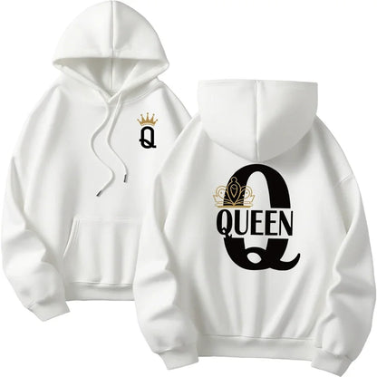 Hot Sales Mens Womens Hoodies King Queen Printing Sweatshirts Versatile Casual Couple's Clothing Daily Pullover Fall Winter Y2k