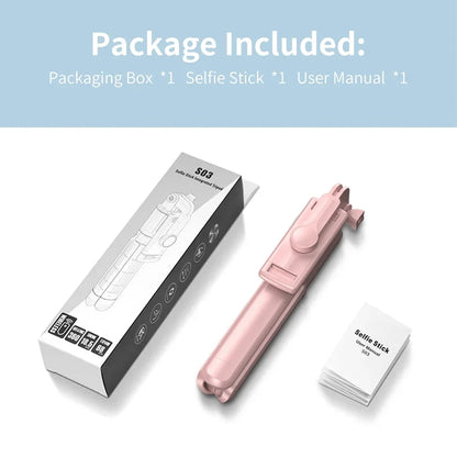 Wireless Selfie Stick Tripod with Detachable Remote for iPhone TikTok Live Streaming