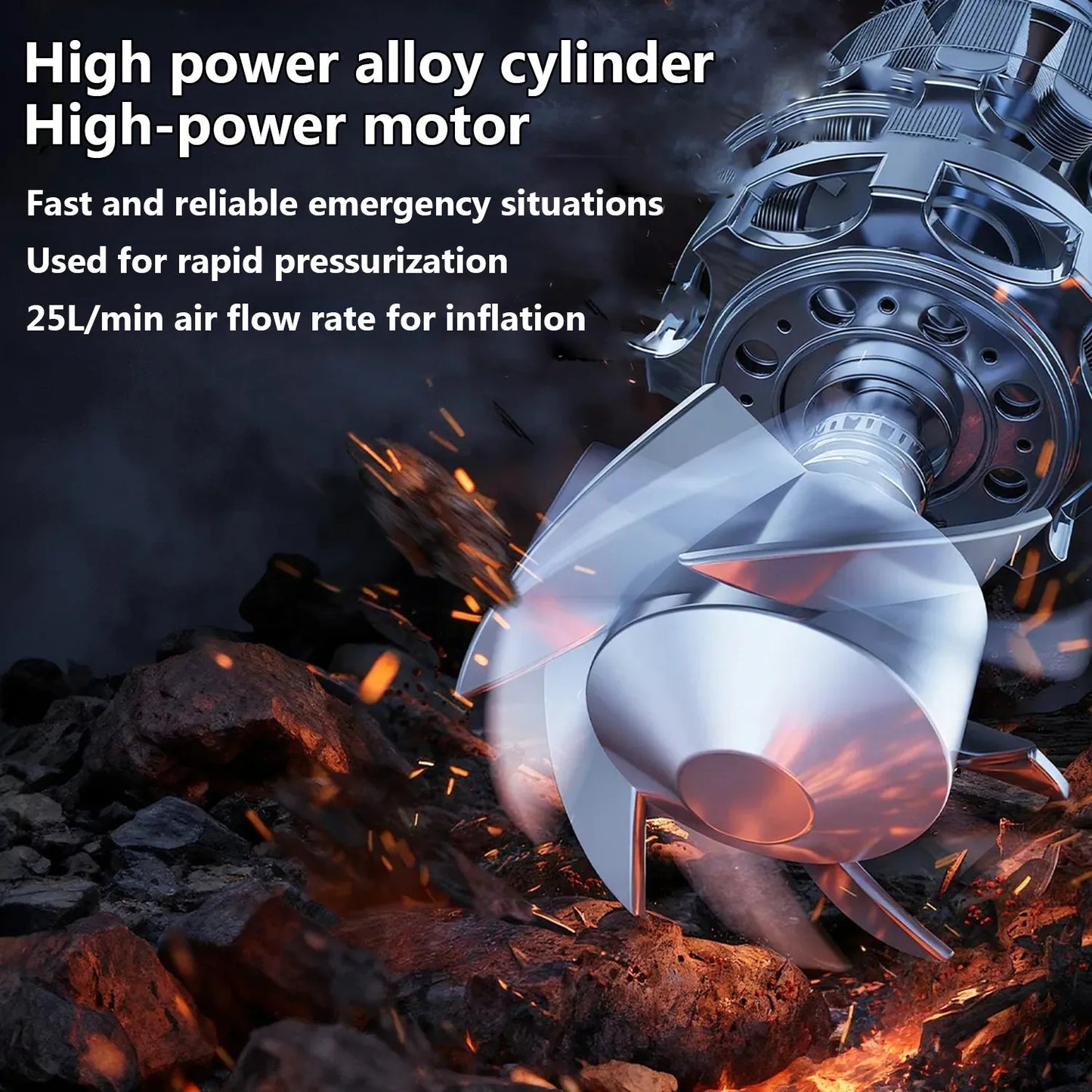 6000mAh 160PSI Air Compressor Tire Inflator Jump Starter Air Compressor 12V Car Jump Starter Engine Air Pump Inflatable Pump