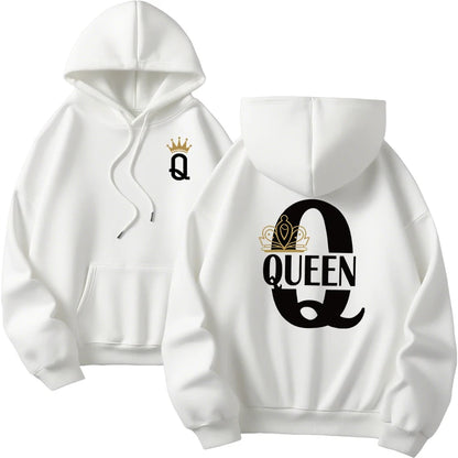 Hot Sales Mens Womens Hoodies King Queen Printing Sweatshirts Versatile Casual Couple's Clothing Daily Pullover Fall Winter Y2k
