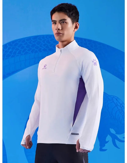 Kelme Sports Hoodie Half Zip Running Long Sleeved Men's Autumn And Winter Fitness Jacket Football Training Suit Running