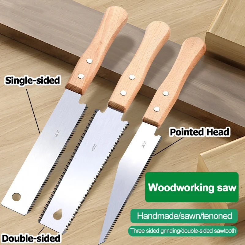 Japanese Style Hand Saw Non-slip Wooden Handle Pull Saw Flush Cut Saw Flexible Handsaw Woodworking Cutting Tool Hand Saw