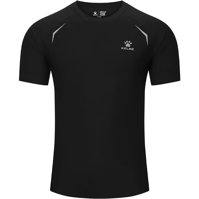 Kelme Men's Sports Tops Quick-drying Fitness Clothes Outdoor Running Breathable Short-sleeved Soccer Basketball T-shirt